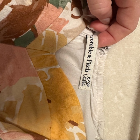 Abercrombie & Fitch - Yellow/Green/Brown Floral Mini Dress XXP - Picture 5 of 5